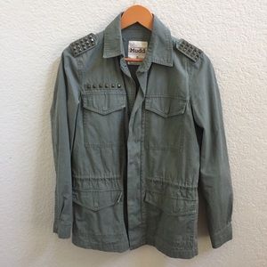 Green army military jacket with studs!